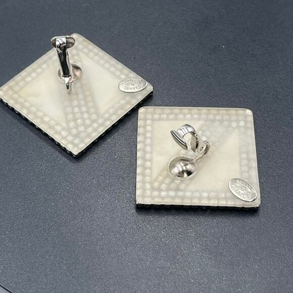 Roxanne Assoulin Rhinestone cream enamel white bead vintage designer - Picture 5 of 8